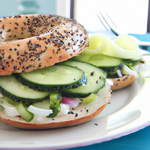 Refreshing Twist: The Classic Cucumber Cream Cheese Bagel