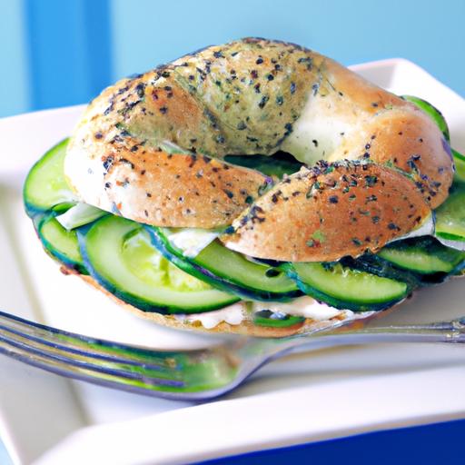 Refreshing Twist: The Classic Cucumber Cream Cheese Bagel