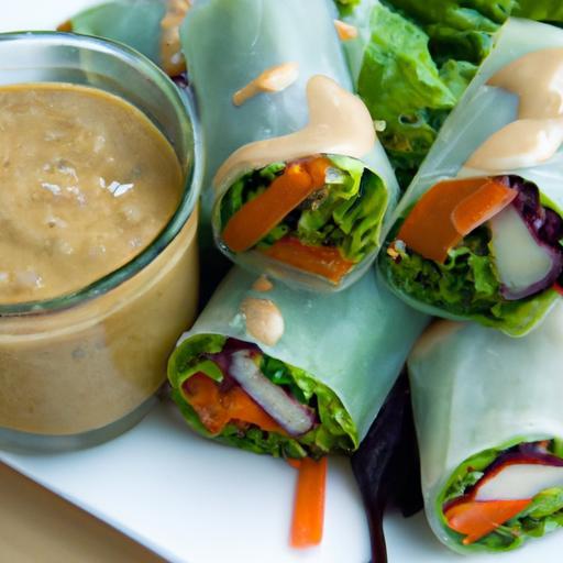 Fresh Vegan Spring Rolls with Creamy Peanut Dipping Sauce