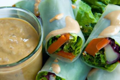 Fresh Vegan Spring Rolls with Creamy Peanut Dipping Sauce